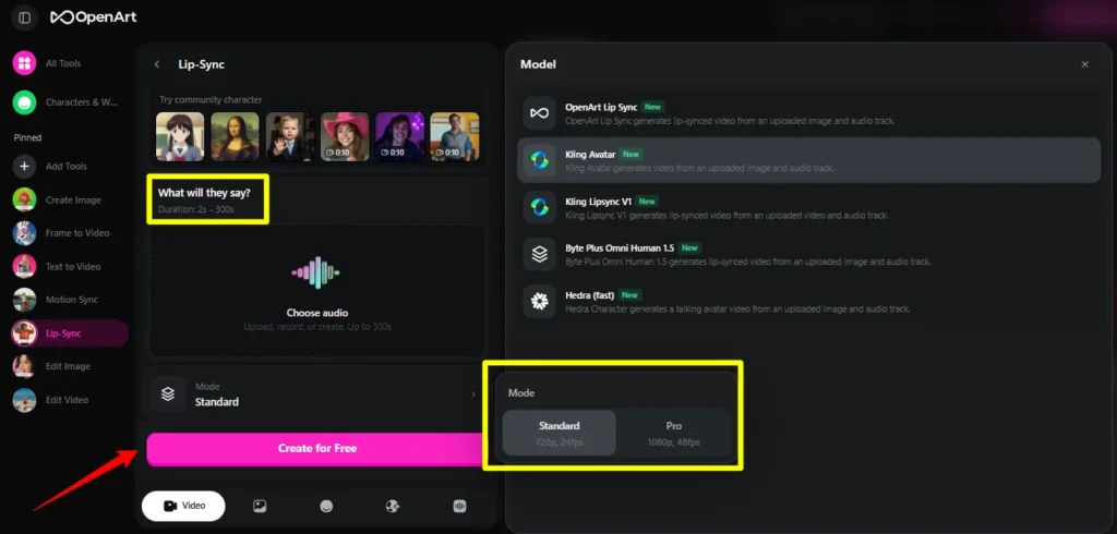 Configure Settings and Generate Open Art AI