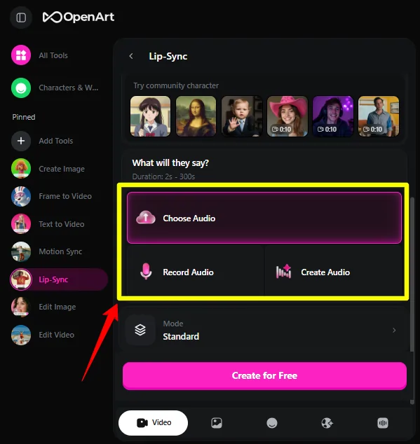 Upload Your Audio File OpenArt AI